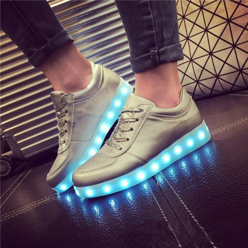 Unisex USB LED Light Lace Up Luminous Couple Shoes Sportswear Sneaker Casual Shoes