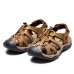 US Size 6.5-10 Men Casual Leather Sandals Comfortable Round Toe Beach Outdoor Sandals Shoes