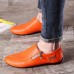 Men Flats Shoes Slip On Casual Comfortable Leather Zipper Loafers Shoes