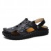 Men Soft Leather Buckle Sandals Breathable Outdoor Beach Sandals