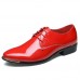 US Size 7.5-11.5 Lace Up Pointed Toe Patent Leather Formal Shoes