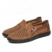 Men Breathable Woven Style Slip On Causual Leather Flats