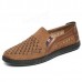 Men Breathable Woven Style Slip On Causual Leather Flats