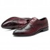 Men Brogue Style Genuine Leather Pointed Toe Business Formal Shoes