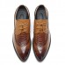 Men Brogue Style Genuine Leather Pointed Toe Business Formal Shoes