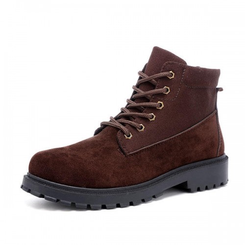 Men Comfortable Canvas Suede High Top Boots