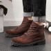 Men Comfortable Canvas Suede High Top Boots