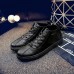 Men Soft Sole Leather High Top Casual Flat Sneakers