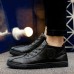 Men Soft Sole Leather High Top Casual Flat Sneakers