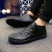 Men Soft Sole Leather High Top Casual Flat Sneakers