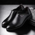 Men Comfy Soft Elastic Band Business Leather Slip On Formal Shoes