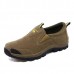 Men Comfy Durable Sole Suede Leather Slip On Outdoor Hiking Casual Sneakers