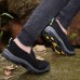 Men Comfy Durable Sole Suede Leather Slip On Outdoor Hiking Casual Sneakers