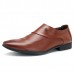 Men Soft Leather Slip On Business Pointed Toe Formal Shoes