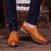 Men Casual Business Comfy Genuine Leather Flat Loafers Slip On Oxfords