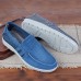 Men Comfy Breathable Hollow Outs Denim Cloth Slip On Loafers Soft Flats Shoes