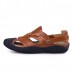 Men Comfortable Anti Collision Toe Genuine Leather Sandals Shoes