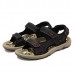 Men Comfy Outdoor Hook Loop Leather Sandals Beach Shoes