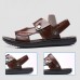 Men Comfy Sole Genuine Leather Sandals Two Way Wear Shoes Beach Shoes