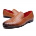 Men Comfy Stylish Woven Style Slip On Flats Loafers Pointed Toe Shoes