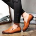 Men Comfy Stylish Woven Style Slip On Flats Loafers Pointed Toe Shoes