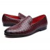 Men Comfy Stylish Woven Style Slip On Flats Loafers Pointed Toe Shoes