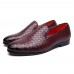 Men Comfy Stylish Woven Style Slip On Flats Loafers Pointed Toe Shoes