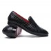 Men Comfy Stylish Woven Style Slip On Flats Loafers Pointed Toe Shoes