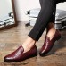 Men Comfy Stylish Woven Style Slip On Flats Loafers Pointed Toe Shoes