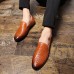 Men Comfy Stylish Woven Style Slip On Flats Loafers Pointed Toe Shoes