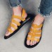 Men Breathable Leather Roman Sandals Two Way Wear Shoes