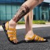 Men Breathable Leather Roman Sandals Two Way Wear Shoes