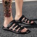 Men Breathable Leather Roman Sandals Two Way Wear Shoes