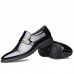 Men Comfy Leather Cap Toe Slip On Business Formal Shoes