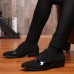 Men Breathable Comfy Flax Cloth Formal Shoes Pointed Toe Business Shoes