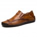 Menico Stor Storlek M&auml;n Soft Handstygning Slip-on Loafers