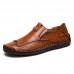 Menico Stor Storlek M&auml;n Soft Handstygning Slip-on Loafers