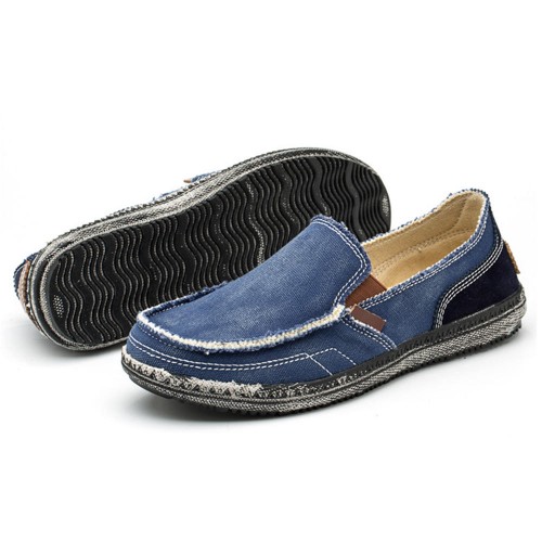 Men Soft Comfortable Knitted Fabric Slip-on Canvas Flats