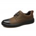 Men Comfortable Fashion Color Stitching Leather Flats