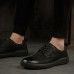 Men Comfortable Fashion Color Stitching Leather Flats