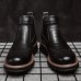 Men Retro Soft Classic Brogue Leather Chelsea Ankle Boots