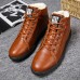 Men Casual Soft Wool Lining Lace Up Ankle Boots