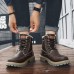 Men Retro Warm Plush Lining Leather Ankle Boots