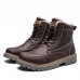 Men Retro Warm Plush Lining Leather Ankle Boots