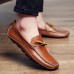 Men Casual Genuine Leather Slip-on Loafers Soft Flats