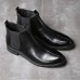 Men Soft Boots Slip-on Leather Ankle Boots