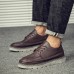 Men Soft Casual Stitching Platform Leather Loafers