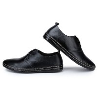 Mens Fashion Flats Oxfords Casual Dress PU Leather Shoes