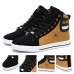 Men Round Toe High Top Sneakers Casual Leisure Lace Up Skateboard Shoes