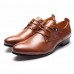 Large Size Men Business Dress Shoes Pointed Leather Oxfords